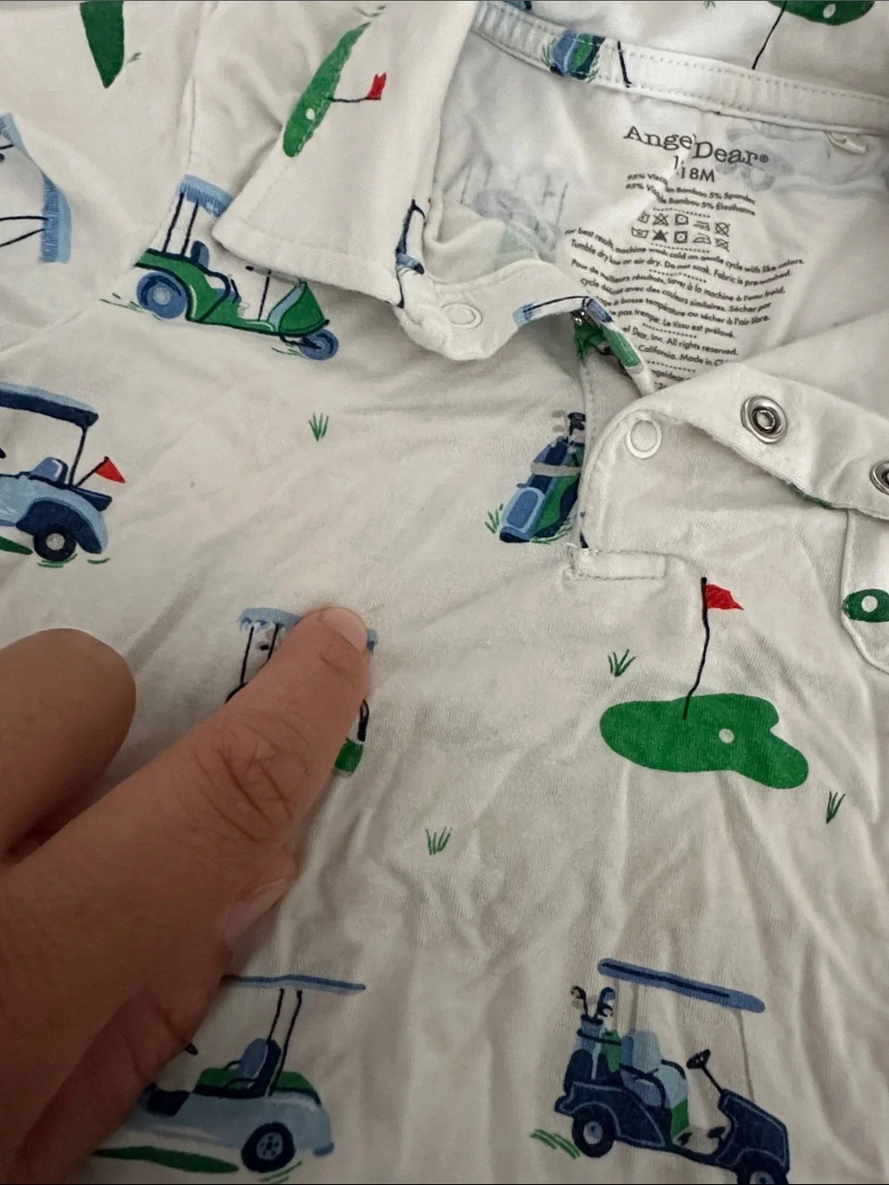 Angel Dear Bamboo Golf Theme Golf Cart Two piece polo short set 12-18 months